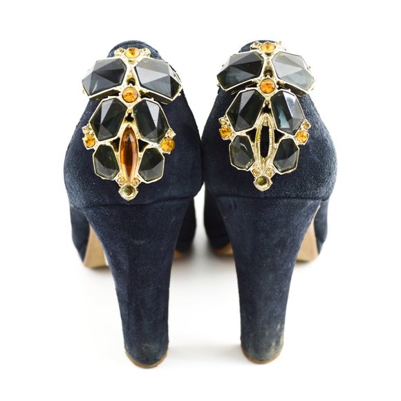 Miss Albright Suede Rhinestone Pumps #163-1820 - Picture 4 of 5